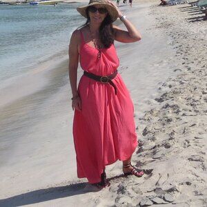 Pink Stitch Maxi Dress
